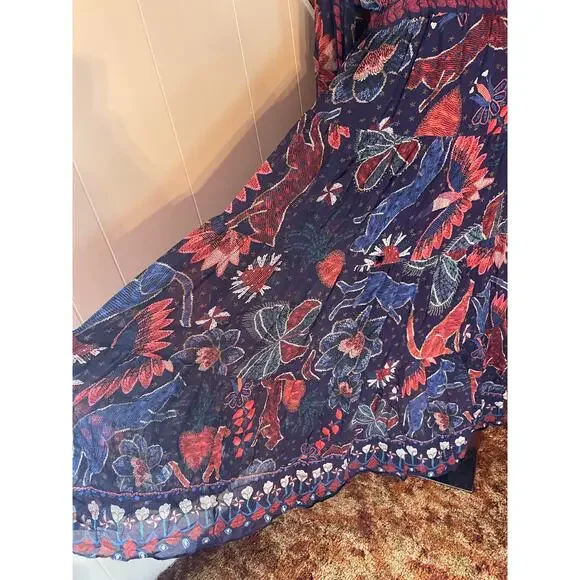 Farm Rio Tropical Shine Navy Blue Maxi Dress sz XL - Picture 6 of 13